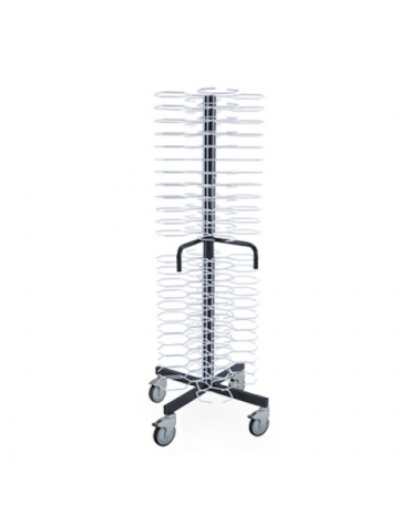 Carrello portapiatti impilati verticale a colonna N° 96 piatti Ø cm 18÷24 - cm 77x77x180h