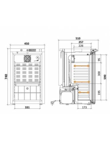 Frigorifero per farmaci cm 59,5x63,8x155h