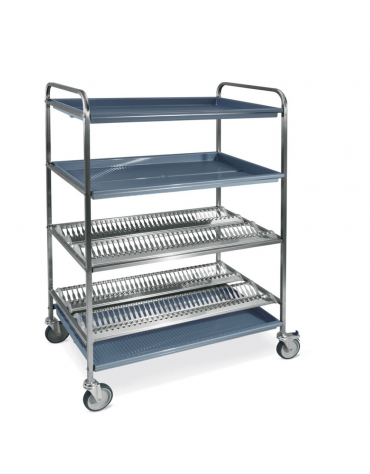 Carrello scolapiatti e scolabicchieri