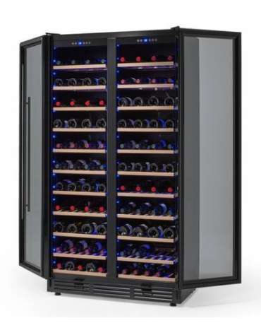CANTINETTA VINO 2 PORTE - 710 LITRI PER 250 BOTTIGLIE - 2 ZONE REFRIGERATE 5-12 C°/ 12-22 C° - mm 1000x600x1900h
