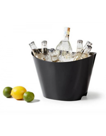 SECCHIELLO CHAMPAGNE OVALE IN ACRILICO NERO - Larghezza mm 325 - Profondità mm 235 - Altezza mm 220