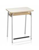 Banco monoposto con poggiapiedi e sottopiano in faggio pressocurvato CM 50X70