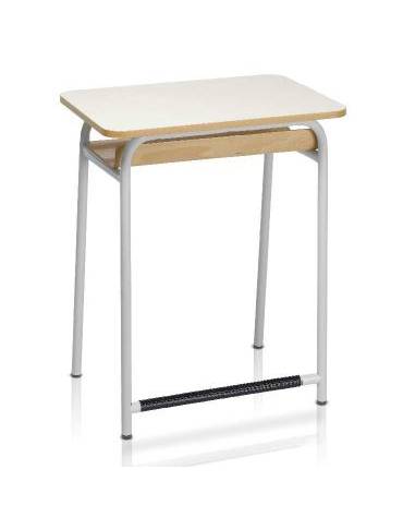 Banco monoposto con poggiapiedi e sottopiano in faggio pressocurvato CM 50X70