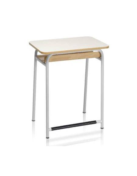 Banco monoposto con poggiapiedi e sottopiano in faggio pressocurvato CM 50X70