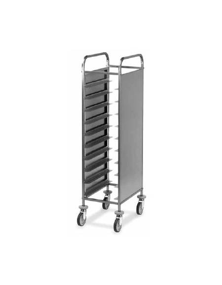 Carrello portavassoi in acciaio inox AISI 304 su 2 lati - Portata vassoi 10GN cm 45x60x150h