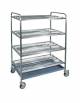 Carrello inox AISI 304 con N° 4 piani scolapiatti - portata N° 288 Piatti Ø cm 16÷26 - cm 102x62x159h