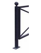 Supporto di testa da inghisare per barriera in tubolare acciaio zincato e verniciato - cm Ø8x131,7h