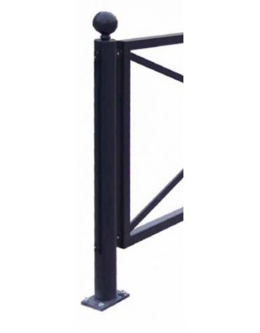 Barriera in tubolare acciaio zincato e verniciato. Supporto di testa da inghisare - cm 8x131,7h