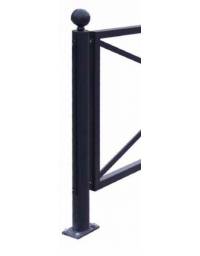 Barriera in tubolare acciaio zincato e verniciato. Supporto di testa da inghisare - cm 8x131,7h