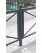 Supporto di mezzo da tassellare per barriera in tubolare acciaio zincato e verniciato - cm Ø8x111,7h