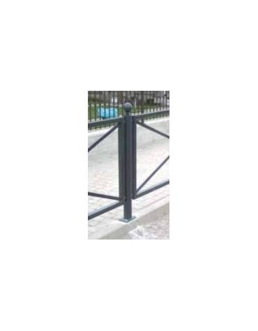 Barriera in tubolare acciaio zincato e verniciato. Supporto di mezzo da inghisare - cm 8x131,7h
