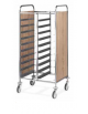 Carrello portavassoi pannelli in nobilato colore Rovere- Portata vassoi 20GN cm 80x60x150h