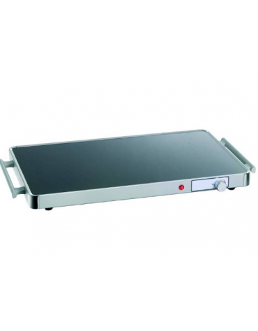 PIASTRA ELETTRICA RISCALDANTE GN 1/1 IN ALLUMINO E VETRO - mm 566x345x40h