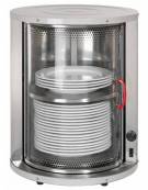 SCALDAPIATTI DA BANCO IN ACCIAIO INOX CON PORTA ROTANTE - Capacità 30/40 piatti - Diametro max piatti mm 320