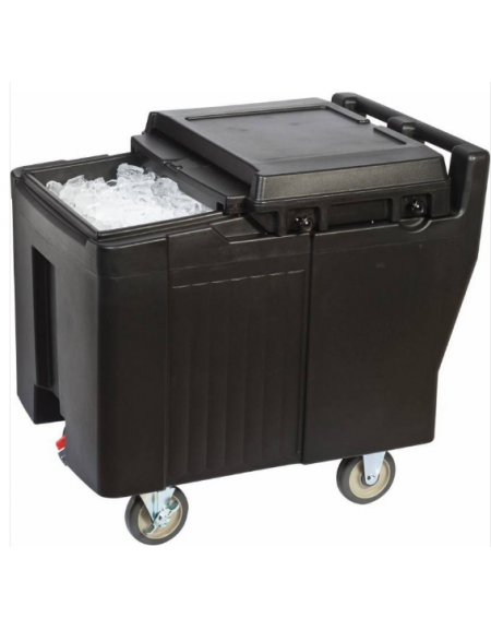 CARRELLO PORTAGHIACCIO IN POLIETILENE E POLIURETANO - Capacità Lt 125 / Kg 57 - mm 610x800x745h