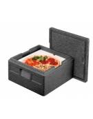 CONTENITORE ISOTERMICO IN POLIPROPILENE PER TRASPORTO PIZZA - CAPACITA' 4 UNITÀ - mm 410x410x240h