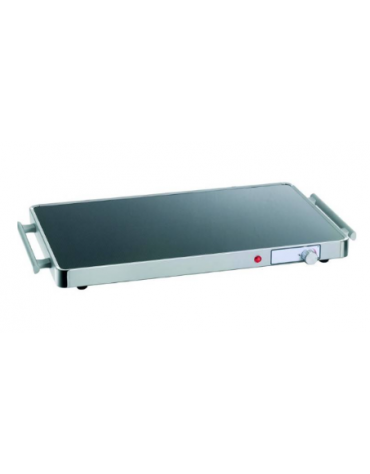 PIASTRA ELETTRICA RISCALDANTE GN 2/1 IN ALLUMINO E VETRO - mm 666x545x40h