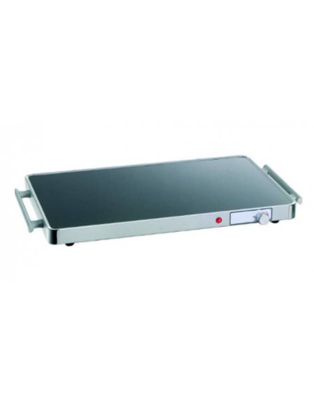 PIASTRA ELETTRICA RISCALDANTE GN 2/1 IN ALLUMINO E VETRO - mm 666x545x40h
