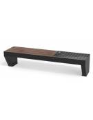 Panchina smart con schienale e porte ricarica usb, hotspot wi-fi e sistema audio con bluetooth - cm 240x65x45h