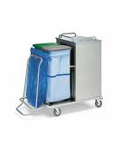 Carrello distribuzione biancheria in acciaio inox, 4 ruote (2 con freno di stazionamento) Ø cm 12,5 - cm 68x55x114,5h