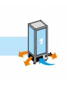 Vetrina espositiva verticale refrigerata con ripiani a griglie mm