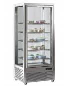 Vetrina espositiva verticale refrigerata con ripiani a griglie mm 700x770x1810h