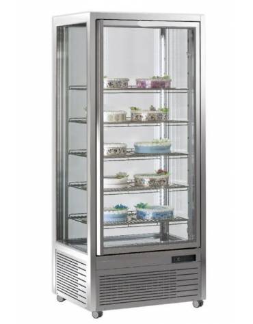 Vetrina espositiva verticale refrigerata con ripiani a griglie mm 700x770x1810h