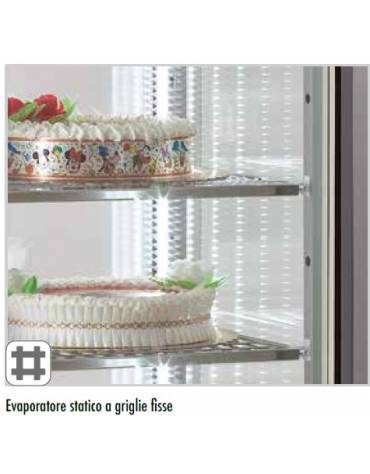 Vetrina espositiva verticale refrigerata con ripiani a griglie mm 700x770x1810h