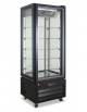 Vetrina Pasticceria ventilata no frost +2°/+8°C con 4 lati in vetro - colore nero - 1 porta - capacità 340 Lt - cm 65x65x195h
