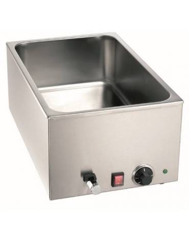 BAGNOMARIA ELETTRICO DA BANCO PER GN 1/1 H MM 150 - CON RUBINETTO SCARICO - mm 590x340x240h