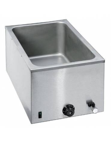 BAGNOMARIA ELETTRICO DA BANCO PER GN 1/1 H MM 200 - CON RUBINETTO SCARICO - mm 540x348x248h