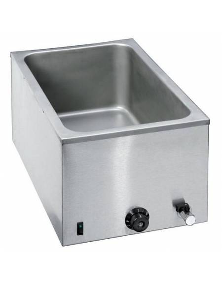 BAGNOMARIA ELETTRICO DA BANCO PER GN 1/1 H MM 200 - CON RUBINETTO SCARICO - mm 540x348x248h