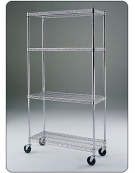 Carrello portabiancheria cromato a 5 piani cm 91x46x225h