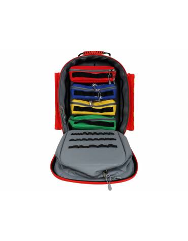 Zaino in poliestere con rivestimento esterno in PVC - Silos 2 - colore rosso - 38 x 24 x h 50 cm