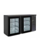 Frigo retro banco bar ventilato 2 porte a vetro  - temperatura +2/+8°C - Colore nero - Classe C - cm 146,2x51,3x86h
