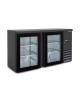 Frigo retro banco bar ventilato 2 porte a vetro  - temperatura 0°C/+8°C - cm 146,2x51,3x86h - Colore nero - Classe energetica C
