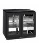 Frigo sotto banco SUBZERO 2 porte a vetro senza cornice con maniglia integrata - Colore nero - Statico con agitatore -2°C/+8°C -