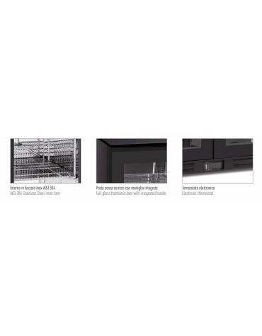 Frigo retrobanco statico con agitatore diaria per bevande - 222 Lt - temperatura 0°C/+10°C - mm 900x530x896h