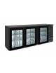 Frigo retro banco bar 3 porte a vetro - Refrigerazione ventilata 0°C/+8°C - cm 200,2x51,3x86h - Colore nero - Classe energetica 