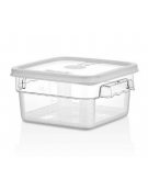 BARATTOLO CONTENITORE QUADRATO IN POLICARBONATO TRASPARENTE PER ALIMENTI - Capacità Lt 1,9 - cm 18,1x18,1x9,7