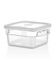 BARATTOLO CONTENITORE QUADRATO IN POLICARBONATO TRASPARENTE PER ALIMENTI - Capacità Lt 1,9 - cm 18x18x9,5h