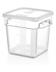 BARATTOLO CONTENITORE QUADRATO IN POLICARBONATO TRASPARENTE PER ALIMENTI - Capacità Lt 3,8 - cm 18x18x18,5h