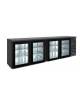 Frigo retro banco bar 4 porte a vetro - Refrigerazione ventilata +2°/+8°C -Colore nero - Classe C - cm 254,2x51,3x86h