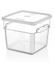 BARATTOLO CONTENITORE QUADRATO IN POLICARBONATO TRASPARENTE PER ALIMENTI - Capacità Lt 5,7 - cm 22,5x22,5x19h