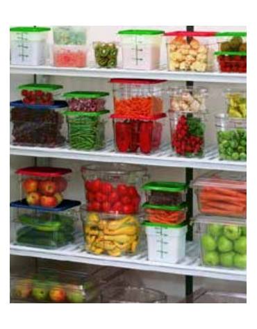 BARATTOLO CONTENITORE QUADRATO IN POLICARBONATO TRASPARENTE PER ALIMENTI - Capacità Lt 5,7 - cm 22,2x22,2x18,6h