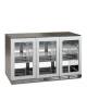 Frigo sotto banco 3 porte a vetro senza cornice con maniglia integrata-Esterno in acciaio inox-Statico con agitatore -2°+8°C