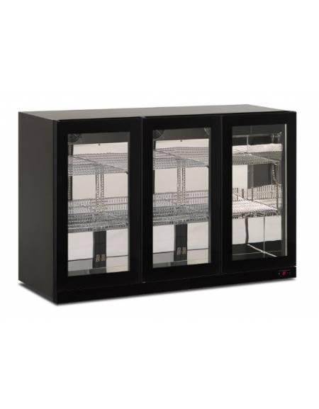 Espositore pensile refrigerato sun-zero 3 porte a battente -Refrigerazione ventilata -2° +10°C - Colore nero - cm 135x56,5x85,2h