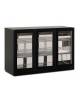 Espositore pensile refrigerato 3 porte a battente - Refrigerazione ventilata -2° +10°C - Colore nero - cm 135x56,5x85,2h - Luce 