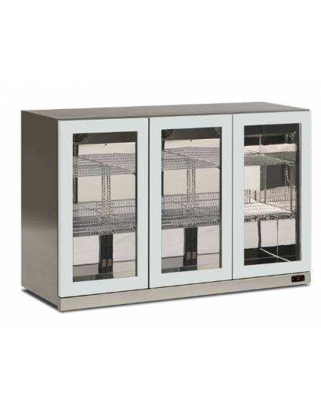 Espositore pensile refrigerato sub-zero 3 porte a battente - refrigerazione ventilata -2°/+10°C- Esterno inox -cm 135x56,5x85,2h