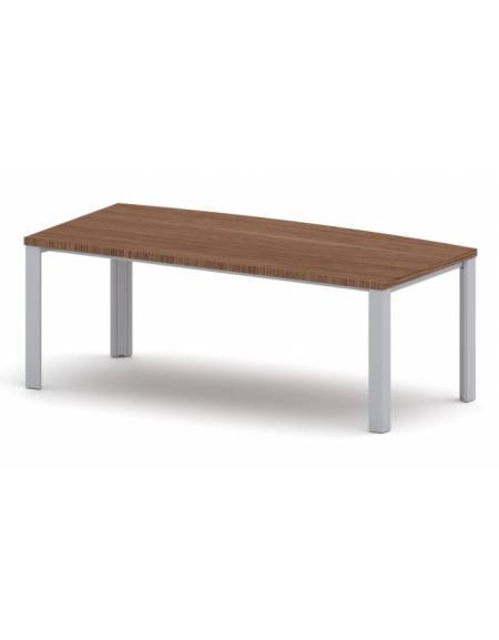 Scrivania direzionale sagomata con gambe in metallo verniciato - Colori a scelta - cm  205x100x75h